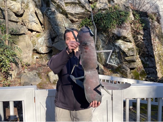 Playful Artisanal Outdoor Cricket Sculpture