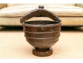 Antique 19th Century Primitive Style Iron & Wood Chinese Rice Bucket