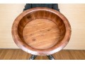 Massive Semi Antique Brass Bound Wooden Basin