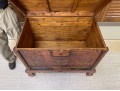 Asian Hand Painted And Carved Wooden Storage Chest