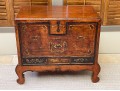 Asian Hand Painted And Carved Wooden Storage Chest