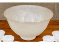 Fabulous Glass Punch Bowl With 12 Cups