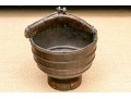 Antique 19th Century Primitive Style Iron & Wood Chinese Rice Bucket