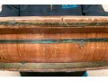 Massive Semi Antique Brass Bound Wooden Basin