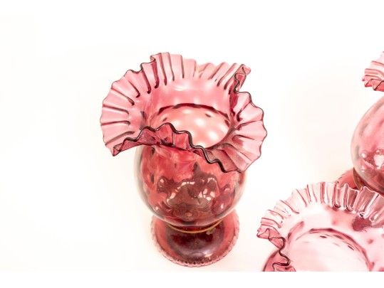 Cranberry Glass Oil Lamps