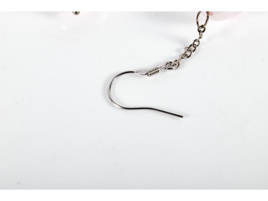 Pale Pink Cultured Pearl Bracelet With Sterling Earrings