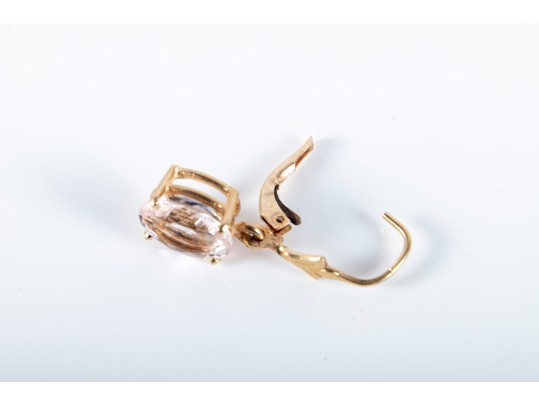 14k Yellow Gold Quartz Earrings