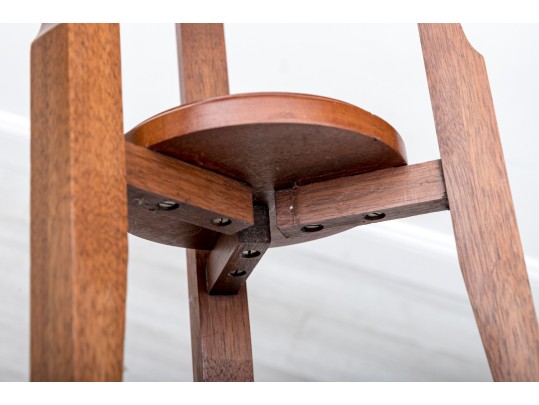 Scrolled Wood Pedestal Plant Stand