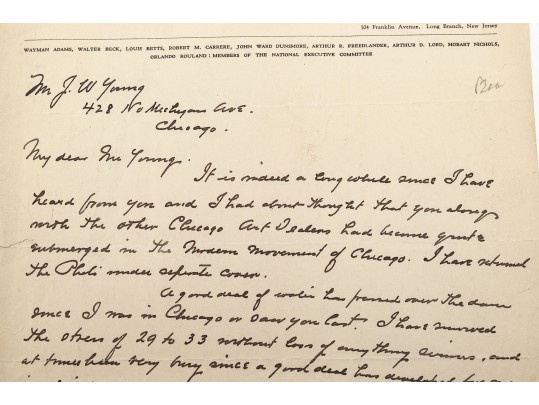 Fredrick Ballard Williams (American Painter, 1871-1956) Signed & Handwritten Letter To Art Dealer