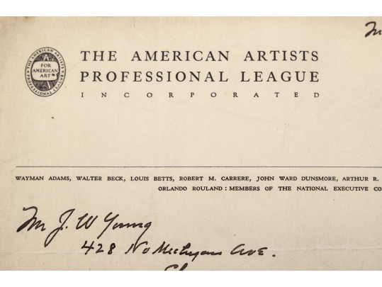 Fredrick Ballard Williams (American Painter, 1871-1956) Signed & Handwritten Letter To Art Dealer