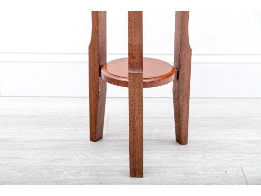 Scrolled Wood Pedestal Plant Stand