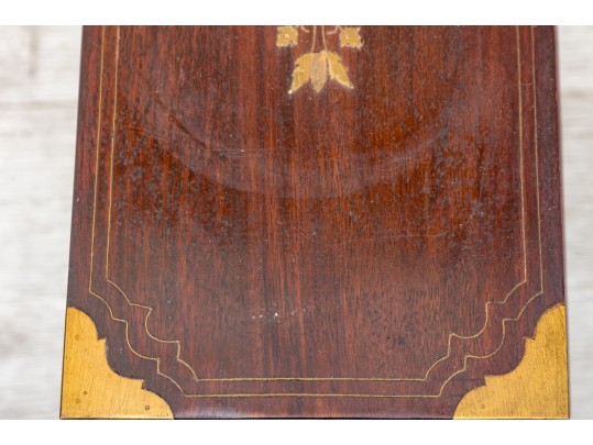 Vintage Rosewood Brass Inlaid Magazine Rack