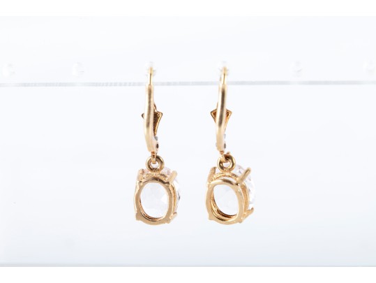 14k Yellow Gold Quartz Earrings