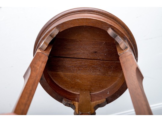 Scrolled Wood Pedestal Plant Stand