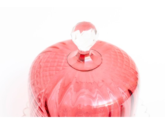 Vintage Cranberry Glass Cloches