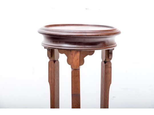 Scrolled Wood Pedestal Plant Stand