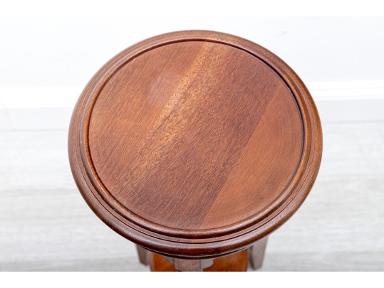 Scrolled Wood Pedestal Plant Stand