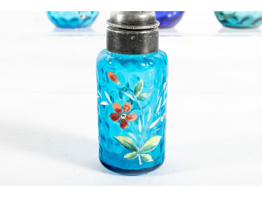 Assorted Blue Depression Glass Salt Shakers