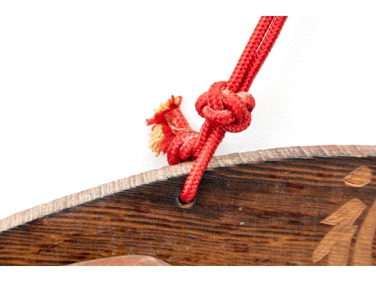 Chinese God Of Luck & Fortune Wood Carved Wall Ornament 