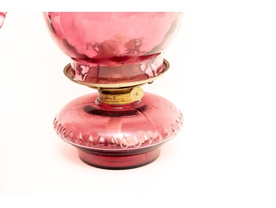 Cranberry Glass Oil Lamps