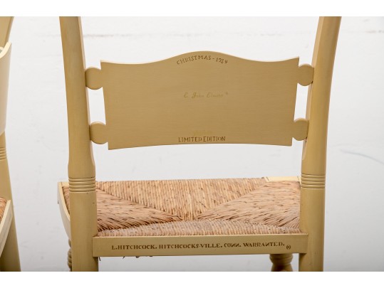 Five L. Hitchcock 1984 - 1991 Limited Edition Colonial Christmas Chairs