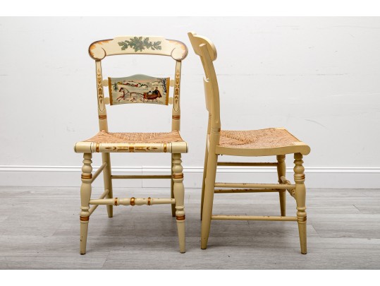 Five L. Hitchcock 1984 - 1991 Limited Edition Colonial Christmas Chairs