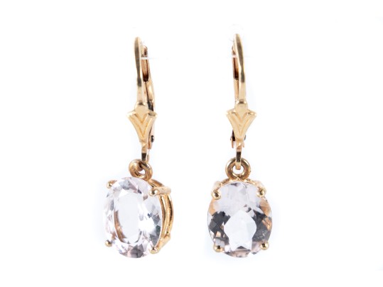 14k Yellow Gold Quartz Earrings