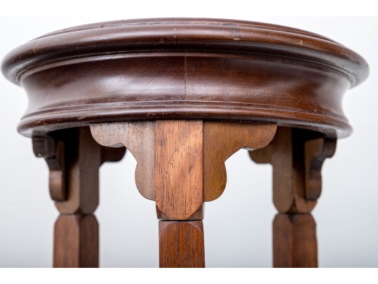 Scrolled Wood Pedestal Plant Stand