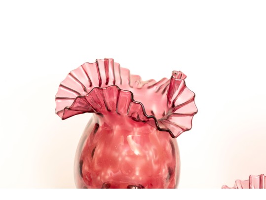 Cranberry Glass Oil Lamps