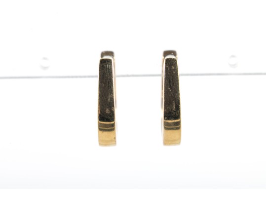 14k Yellow Gold Diamond Hoop Earrings