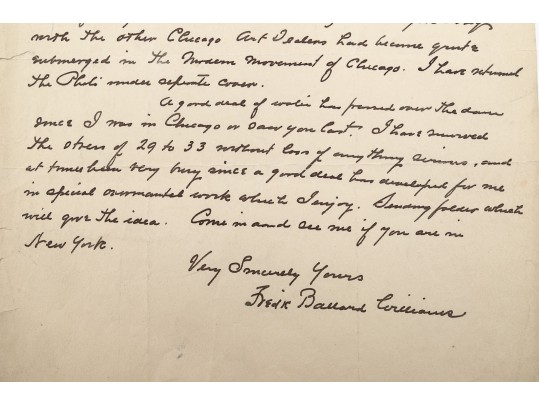 Fredrick Ballard Williams (American Painter, 1871-1956) Signed & Handwritten Letter To Art Dealer