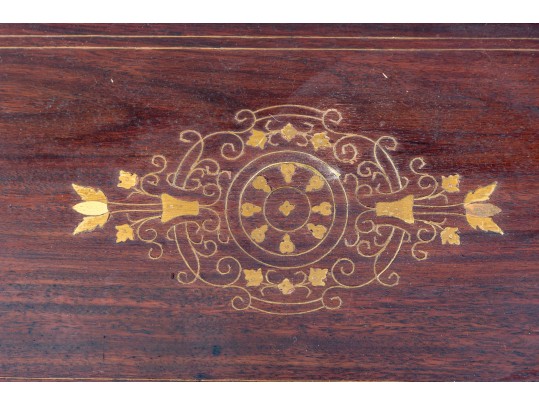 Vintage Rosewood Brass Inlaid Magazine Rack