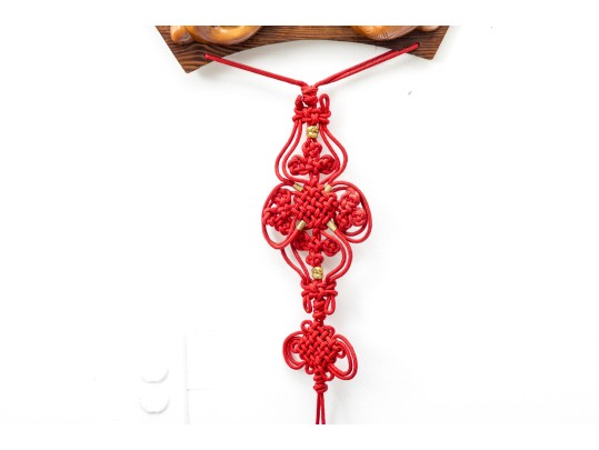 Chinese God Of Luck & Fortune Wood Carved Wall Ornament 