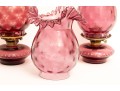 Cranberry Glass Oil Lamps