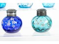 Assorted Blue Depression Glass Salt Shakers