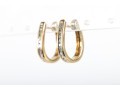 14k Yellow Gold Diamond Hoop Earrings