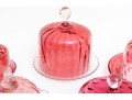 Vintage Cranberry Glass Cloches