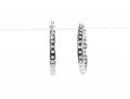 14k White Gold Glass Hoop Earrings