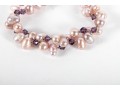 Pale Pink Cultured Pearl Bracelet With Sterling Earrings