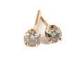 14k Yellow Gold Diamond Stud Earrings