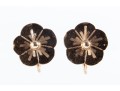 14k Yellow Gold Floral Screw-Back Clip-On Earrings