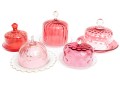 Vintage Cranberry Glass Cloches