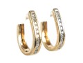 14k Yellow Gold Diamond Hoop Earrings