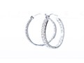 14k White Gold Glass Hoop Earrings