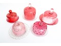 Vintage Cranberry Glass Cloches