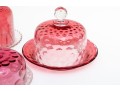 Vintage Cranberry Glass Cloches