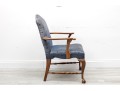 Oak Ball & Claw Foot Upholstered Library Armchair