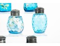 Assorted Blue Depression Glass Salt Shakers