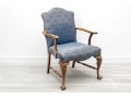 Oak Ball & Claw Foot Upholstered Library Armchair