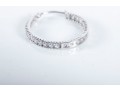14k White Gold Glass Hoop Earrings